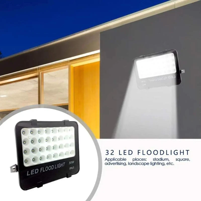 Solar Led Flood Light 30 Watt 3000 Lumens IP65 Waterproof Outdoor Security Fixture With Heavy Duty Adjustable Bracket For Backyard Or Driveway Illumination No Brainer Setup Built Tough For Seasons
