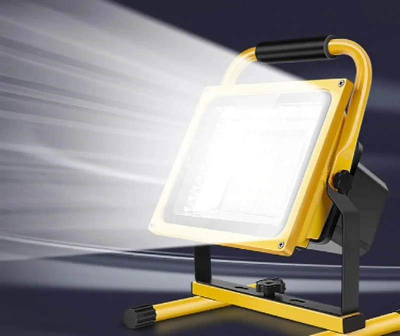 Smokin Heat 100W Rechargeable LED Work Light Portable Floodlight Rock Solid Aluminum Build Knockout 2800 Lumens Three Lighting Modes Adjustable Knobs Lightweight Grip Handle Ideal For Job Sites Camping And Rough Tasks Demanding Serious Illumination No