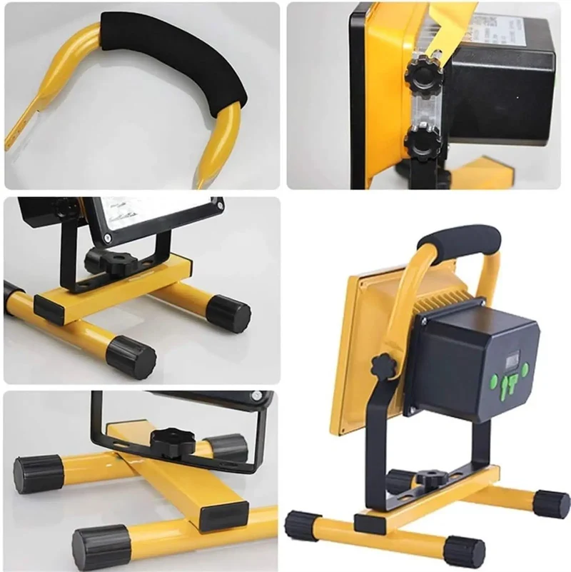 Smokin Heat 100W Rechargeable LED Work Light Portable Floodlight Rock Solid Aluminum Build Knockout 2800 Lumens Three Lighting Modes Adjustable Knobs Lightweight Grip Handle Ideal For Job Sites Camping And Rough Tasks Demanding Serious Illumination No