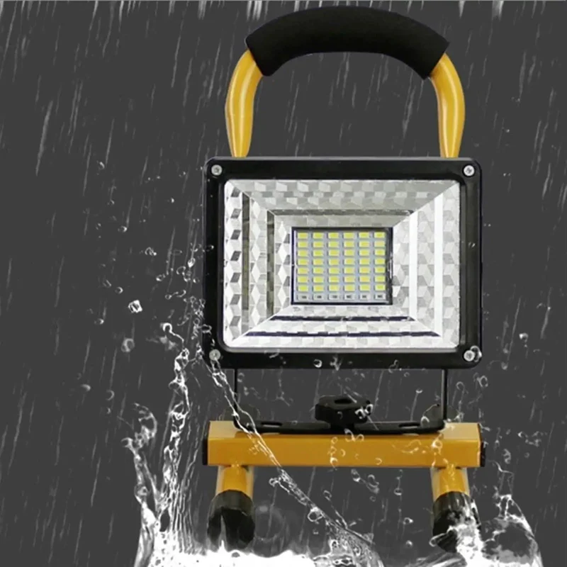 Smokin Heat 100W Rechargeable LED Work Light Portable Floodlight Rock Solid Aluminum Build Knockout 2800 Lumens Three Lighting Modes Adjustable Knobs Lightweight Grip Handle Ideal For Job Sites Camping And Rough Tasks Demanding Serious Illumination No