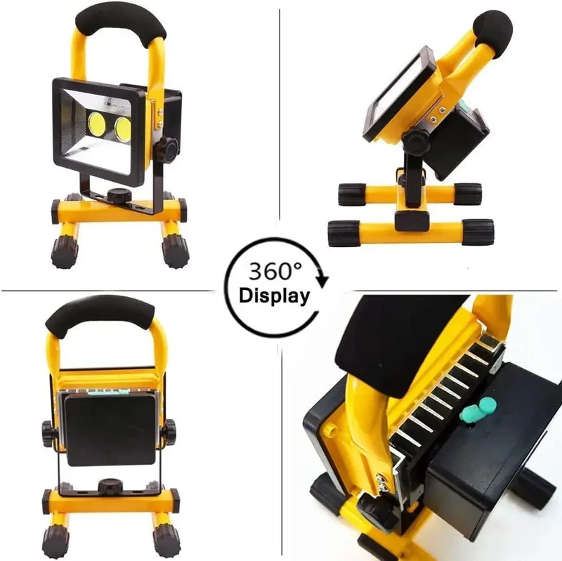 Legit Tough Portable Led Floodlight Pumping Out 30 Watts And 800 Lumens As A Rechargeable Job Site Light IP65 Waterproof Build Ready For Yard Jobs Or Late Night Shifts Featuring Four Brightness Levels Plus Emergency Flash Mode
