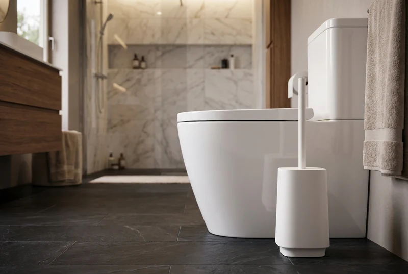 SATIN SQUARE WC-Bürste mit Behälter – Kunststoff, 3 Farben