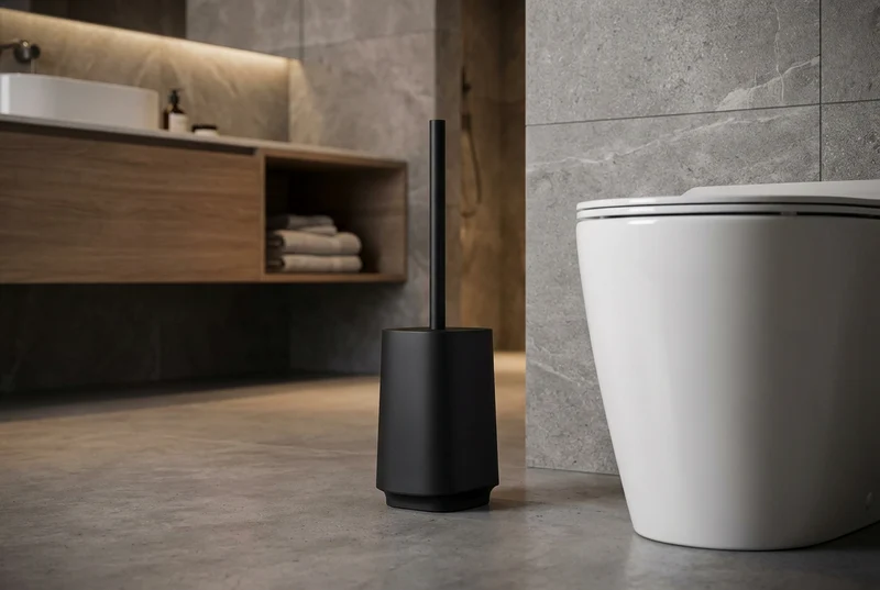SATIN SQUARE WC-Bürste mit Behälter – Kunststoff, 3 Farben