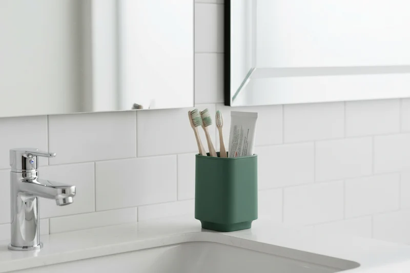 SATIN SQUARE Zahnputzbecher – minimalistisches Design für ein aufgeräumtes Bad