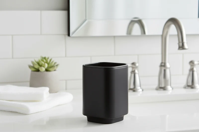 SATIN SQUARE Zahnputzbecher – minimalistisches Design für ein aufgeräumtes Bad