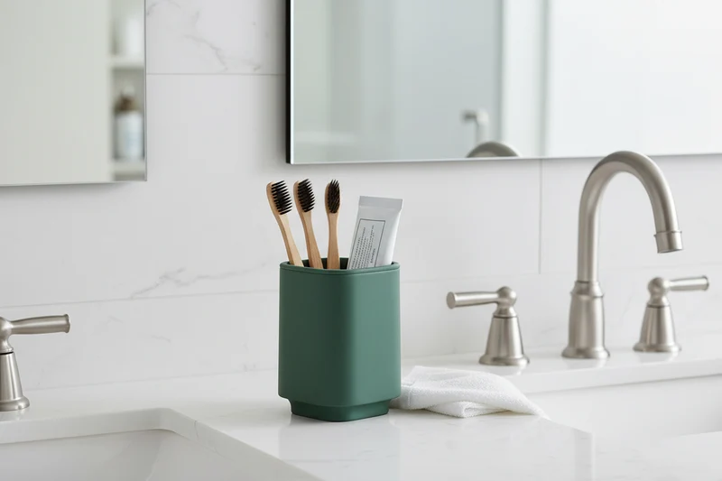 SATIN SQUARE Zahnputzbecher – minimalistisches Design für ein aufgeräumtes Bad