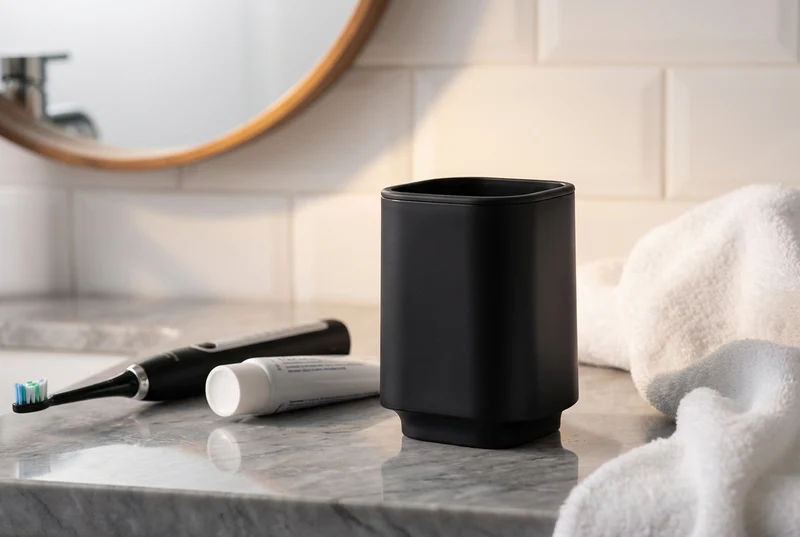 SATIN SQUARE Zahnputzbecher – minimalistisches Design für ein aufgeräumtes Bad
