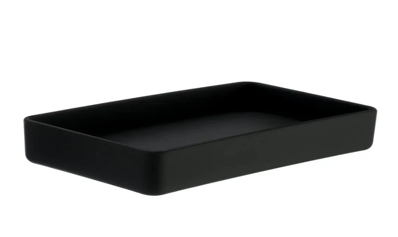 SATIN SQUARE Seifenschale – Acryl mit Wasserablauf, 3 Farben