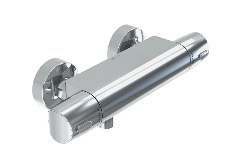 Vigour Brausethermostat derby Safe-Tec | 38°C Verbrühschutz | Aufputz | Chrom, Art.Nr. DETB