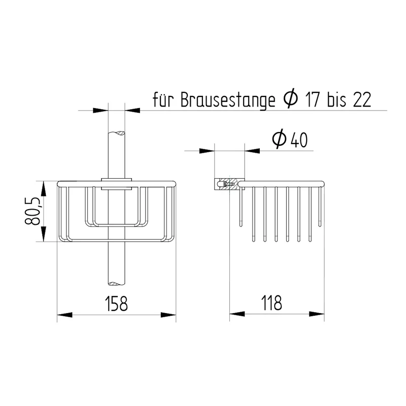 Schwammkorb für Brausestangen – Praktisch & hochwertig, Art.Nr. 901 4015 010