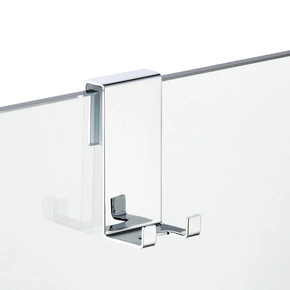 Hakenleiste 2-fach für Duschabtrennung – zum Einhängen, für 6, 8 oder 10 mm Glas, verchromt, Art.Nr. 4596