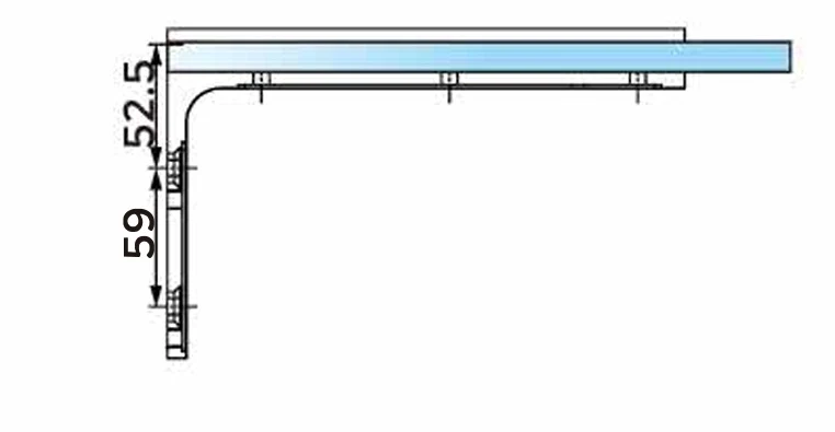 Stabilisierungswinkel 90° – 220 mm freistehend, ohne Glasbohrung, Art.Nr. SAB220