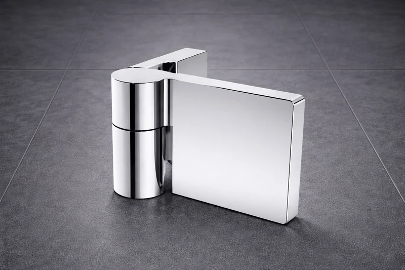 Lugano Scharnier Glas-Wand 90° Hebe-Senk, flächenbündig, Massivmessing, 8/10 mm ESG, Art.Nr. LUG044