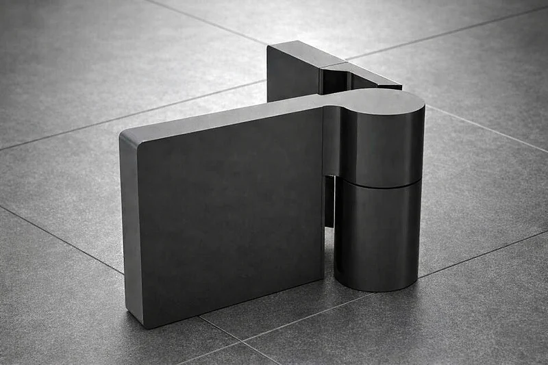 Lugano Scharnier Glas-Wand 90° Hebe-Senk, flächenbündig, Massivmessing, 8/10 mm ESG, Art.Nr. LUG044