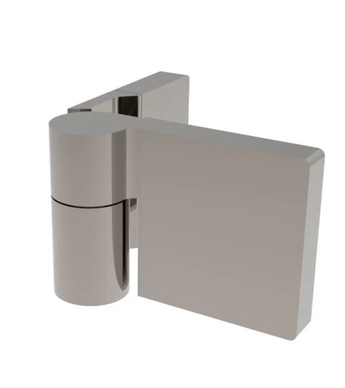 Lugano Scharnier Glas-Wand 90° Hebe-Senk, flächenbündig, Massivmessing, 8/10 mm ESG, Art.Nr. LUG044