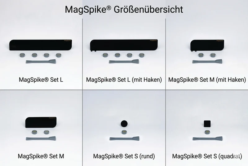 MagSpike Magnethalter für Shampooflaschen, ohne Bohren, 6 Größen in 3 Farben