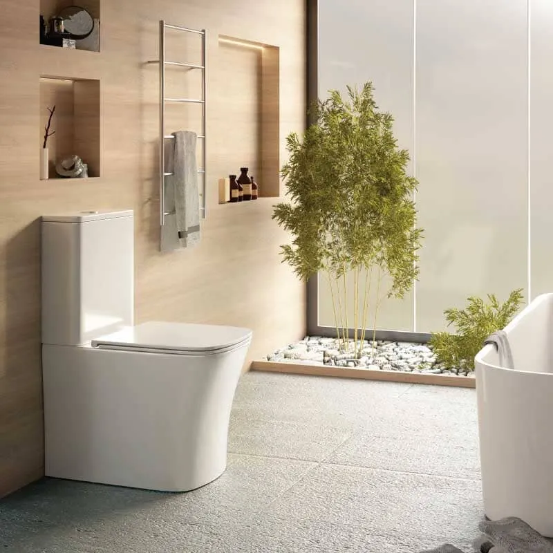 Modernes Stand-WC, Keramik, NIKKO, niedriger Spülkasten