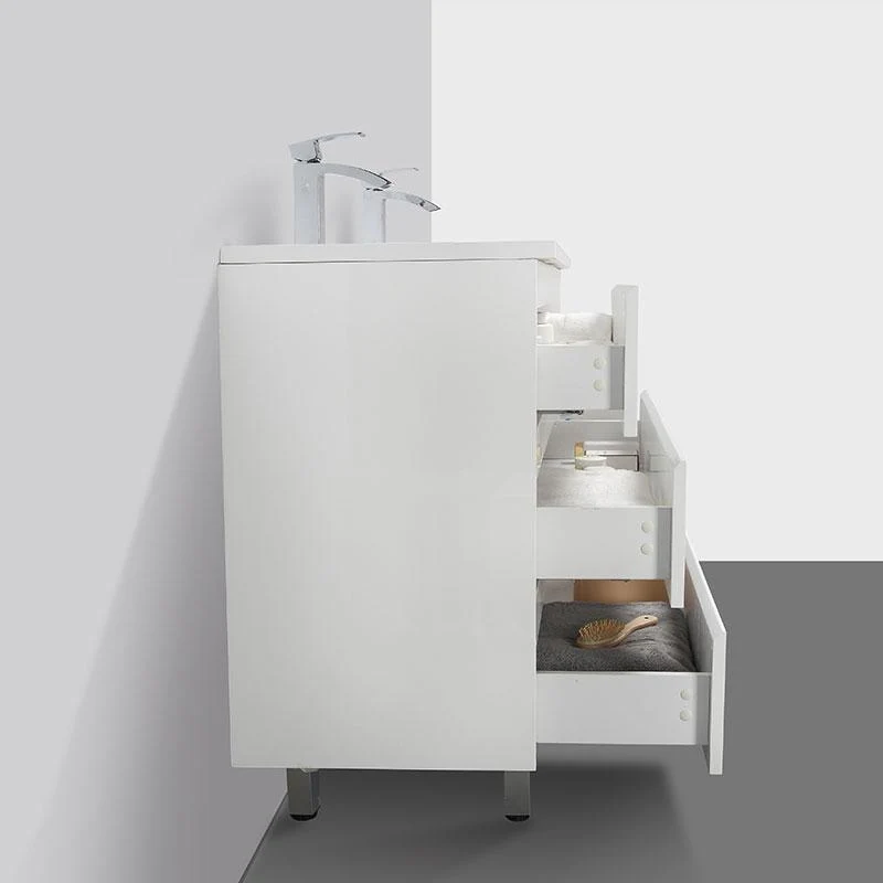 Doppelwaschtisch + Unterschrank 120 cm, montiert, VERONA, weiß