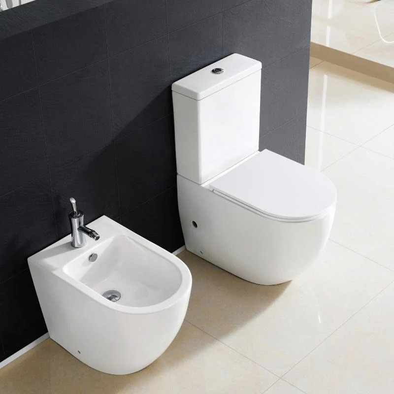 Modernes Stand-WC, Keramik, GENOVA, niedriger Spülkasten in weiß