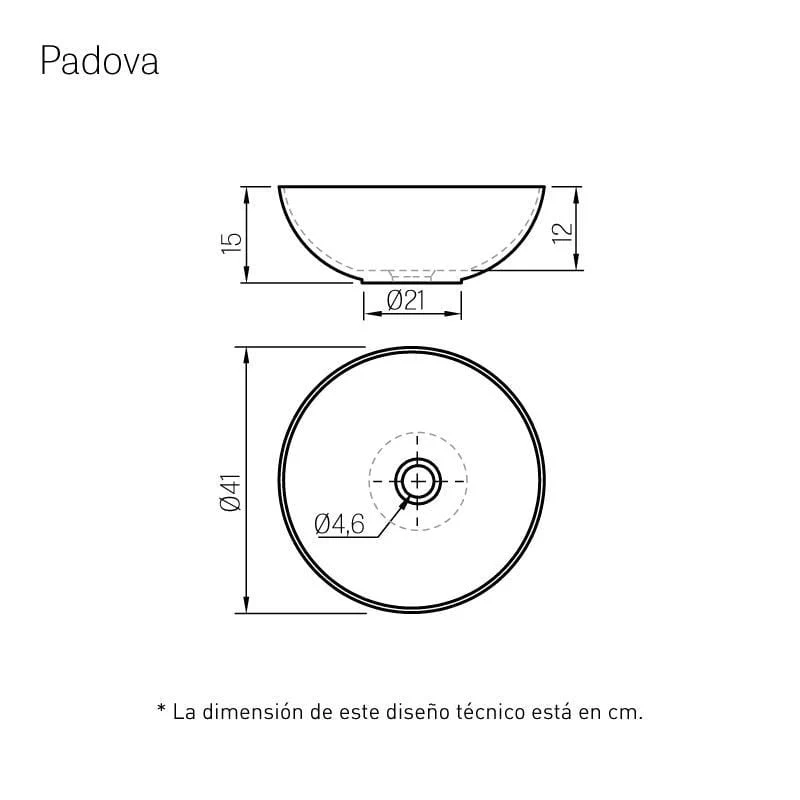 Keramik-Aufsatzwaschbecken PADOVA Ø40 cm