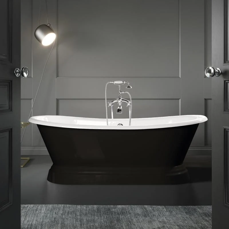 Freistehende Gusseisen Badewanne SOUTHPORT schwarz