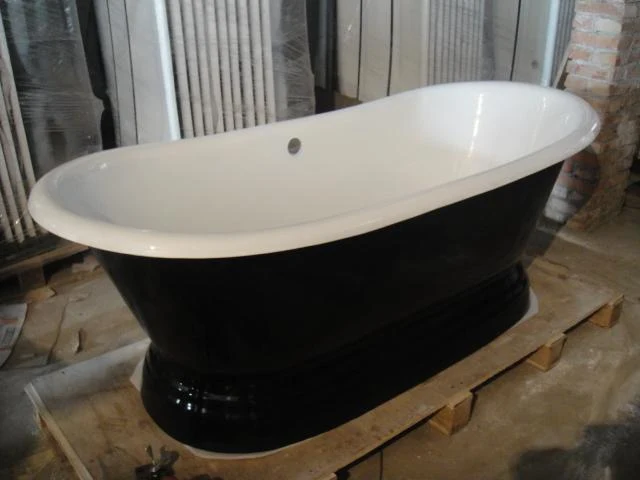 Freistehende Gusseisen Badewanne SOUTHPORT schwarz