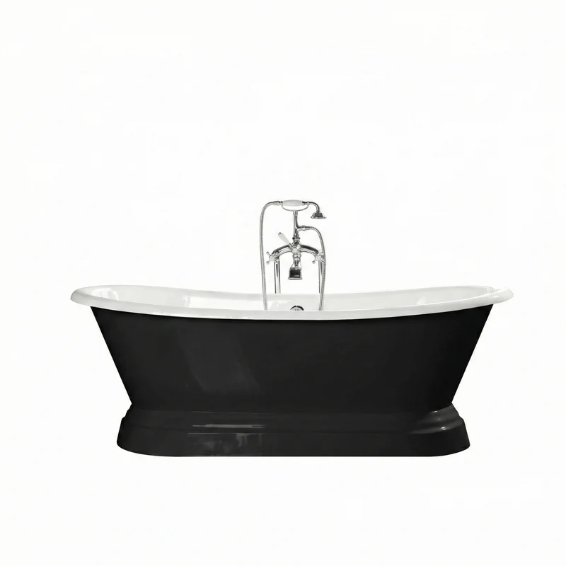 Freistehende Gusseisen Badewanne SOUTHPORT schwarz