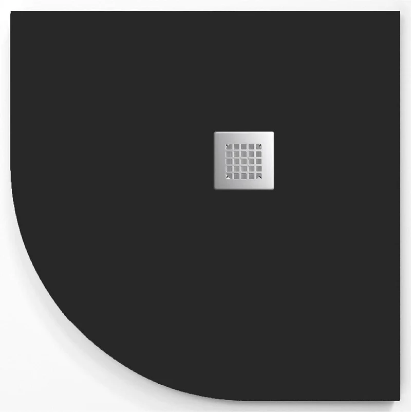 Mineralguss-Duschwanne MADISON CURVE, Schieferoptik, SCHWARZ