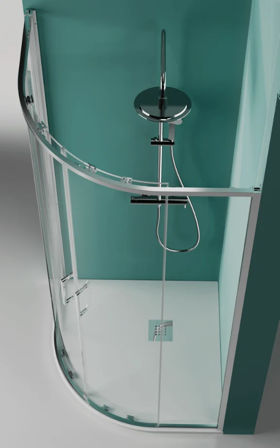 Runddusche PRISMA mit Schiebetür Chrom - Glas 6 mm