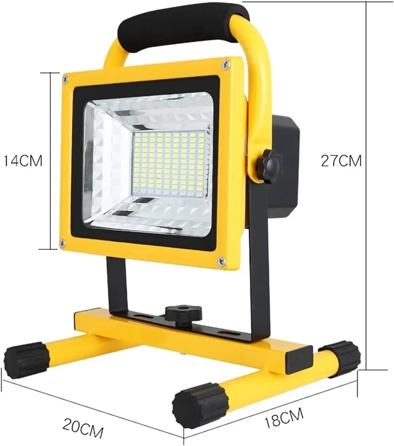 Kickass Rechargeable LED Floodlight 500W 5000 Lumens With Digital Display And USB Power Bank Function For Emergency Work Site Security And Rugged Outdoor Use Featuring 360 Degree Rotation