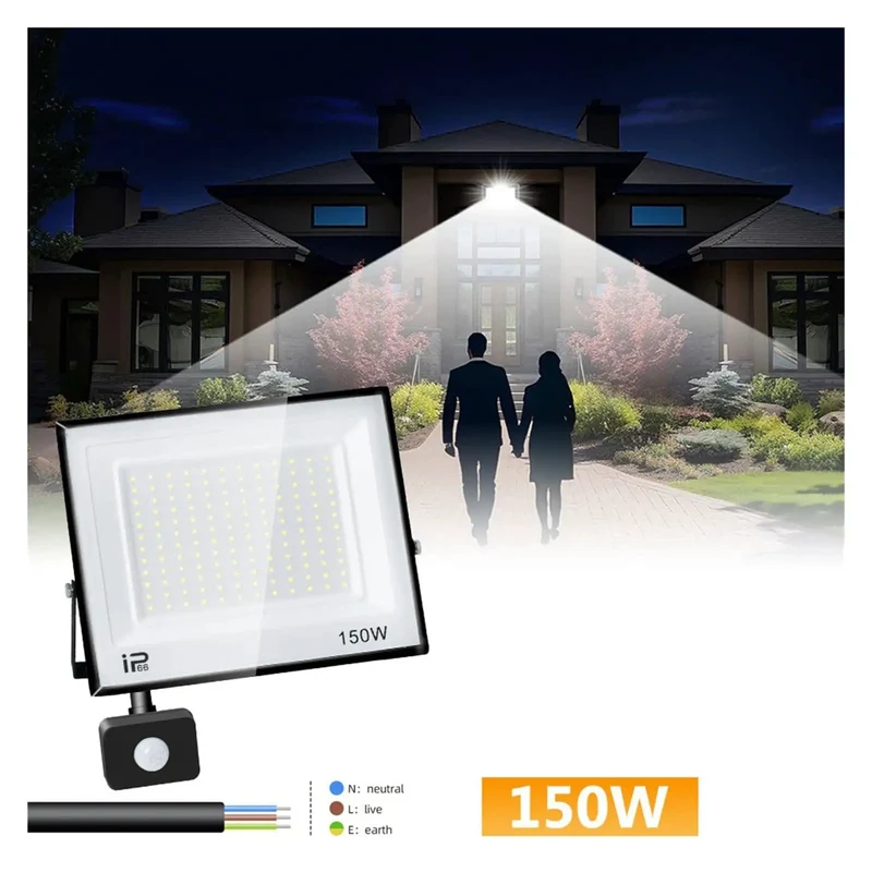 Badass Outdoor Led Floodlight With Motion Sensor And Ip66 Waterproof Build For Yard Garden And Warehouse 50W 100W Aluminum Housing Security Spotlight Goes Off Bright When You Walk By With Cold Warm Or Neutral Light Setup Is Easy
