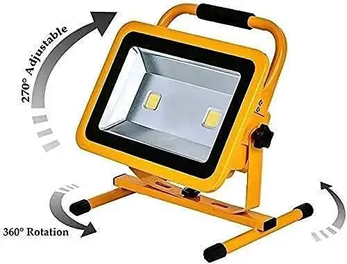 Heavy Duty Rechargeable LED Floodlight 100W 10000 Lumens Badass Work Light With Rock Hard IP65 Waterproof Aluminum Housing For Any Job Site Or Weekend Project