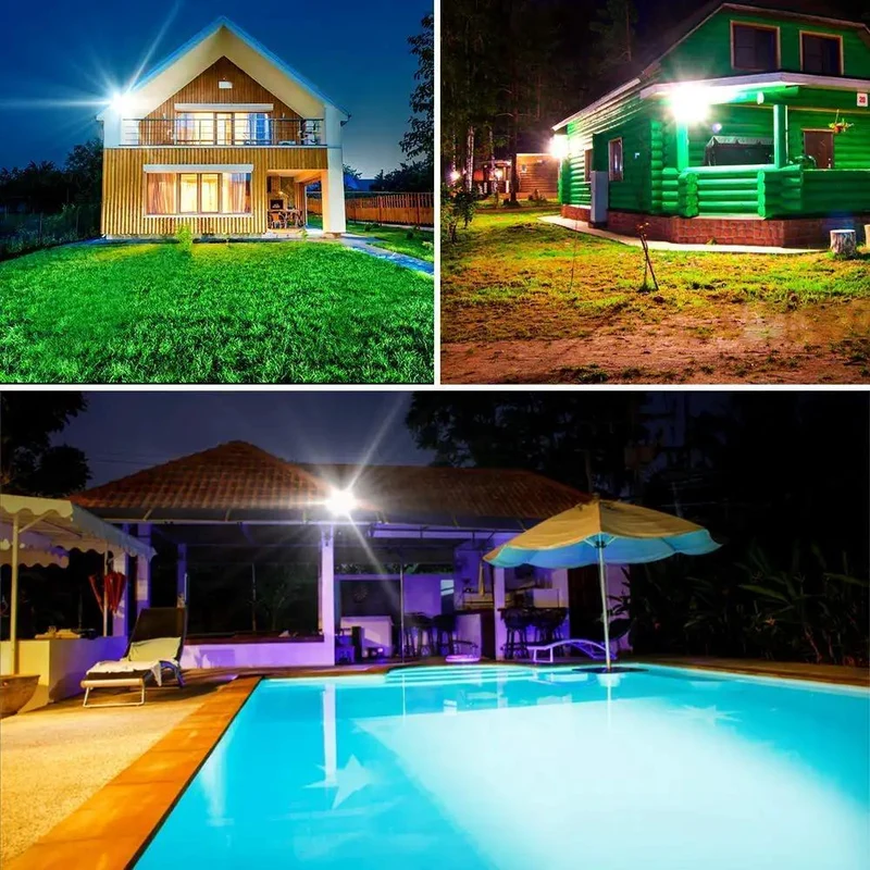 Built Tough 30W LED Solar Flood Lights With Remote Smart Motion Sensor Dual Color Temperature IP66 Weatherproof Outdoor Security Lighting No Fuss Power Storage