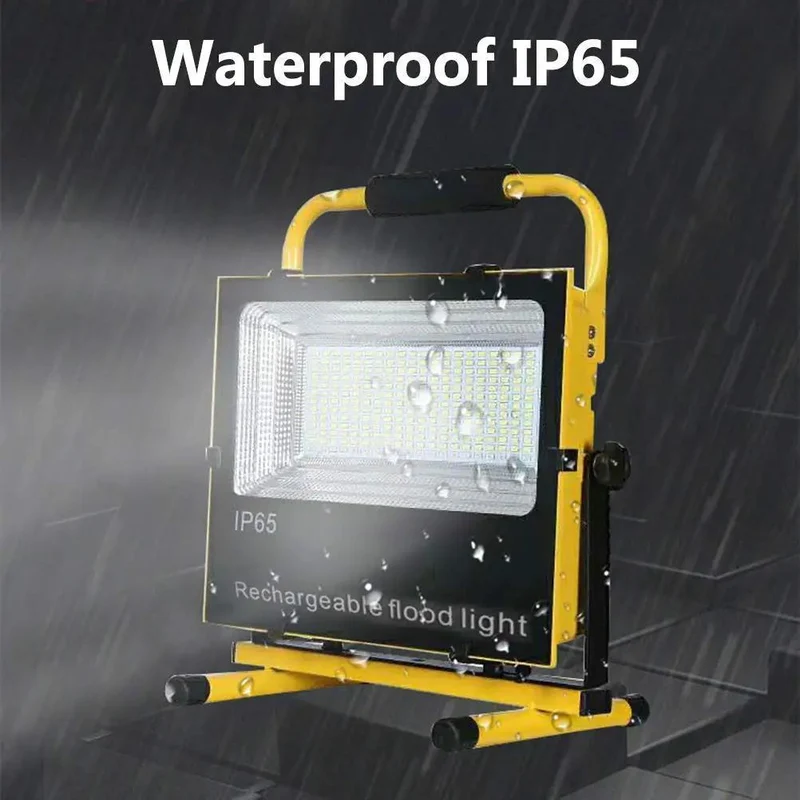 Badass 60W LED Floodlight Portable Rechargeable Work Light Featuring A Massive 120 Degree Wide Beam Plus 360 Swivel And Tilt Head Designed Plug And Play For Any Heavy Duty Outdoor Camping Project
