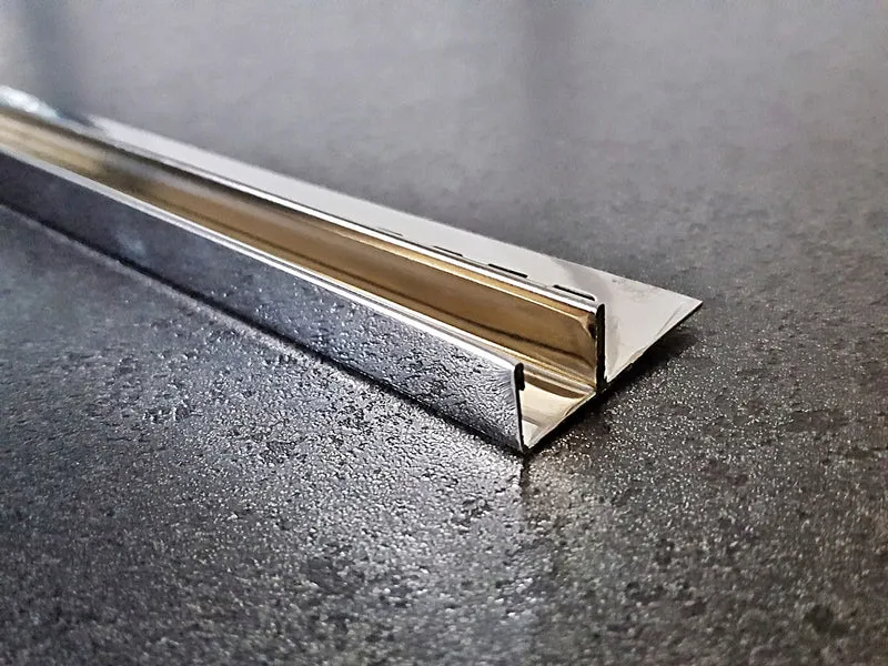 Slimline U-Winkelprofil – Edelstahl verchromt hochglanz, ohne Bohren, Art.Nr. UCHR