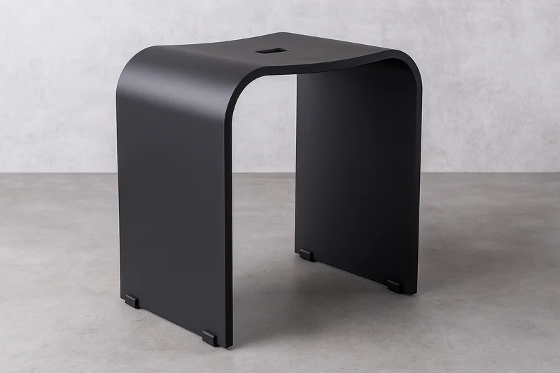 Smedbo LIVING Duschhocker – Plexiglas, 44 cm Sitzhöhe, bis 150 kg, Schwarz oder Weiß, Art.Nr. 407