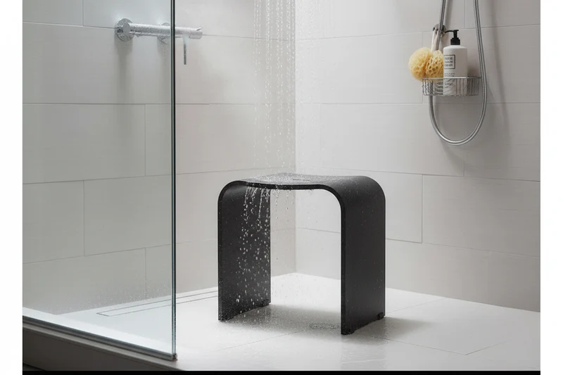 Smedbo LIVING Duschhocker – Plexiglas, 44 cm Sitzhöhe, bis 150 kg, Schwarz oder Weiß, Art.Nr. 407
