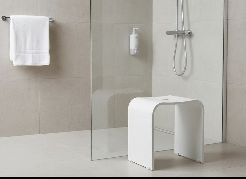 Smedbo LIVING Duschhocker – Plexiglas, 44 cm Sitzhöhe, bis 150 kg, Schwarz oder Weiß, Art.Nr. 407