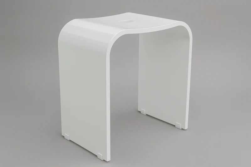 Smedbo LIVING Duschhocker – Plexiglas, 44 cm Sitzhöhe, bis 150 kg, Schwarz oder Weiß, Art.Nr. 407