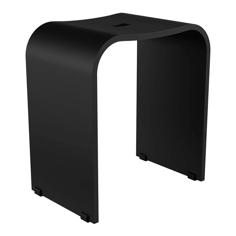 Smedbo LIVING Duschhocker – Plexiglas, 44 cm Sitzhöhe, bis 150 kg, Schwarz oder Weiß, Art.Nr. 407