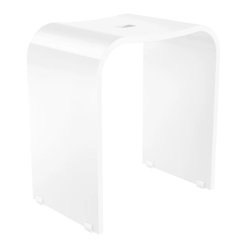 Smedbo LIVING Duschhocker – Plexiglas, 44 cm Sitzhöhe, bis 150 kg, Schwarz oder Weiß, Art.Nr. 407