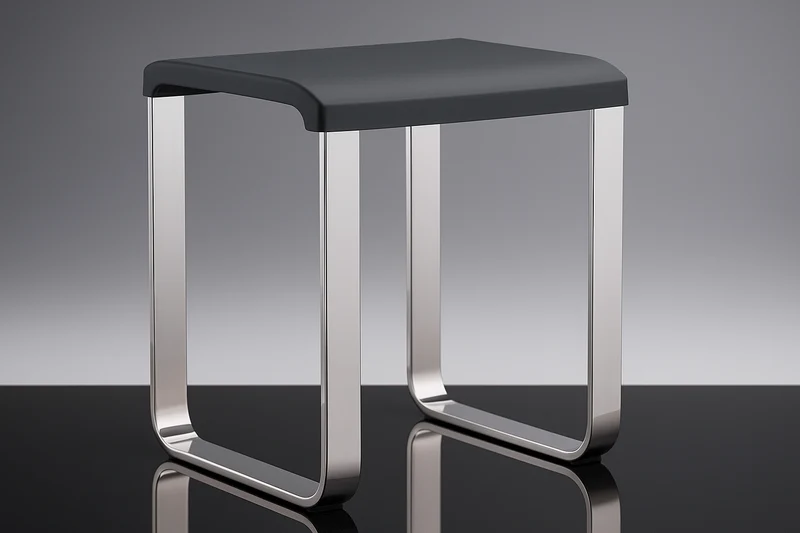 Smedbo LIVING Duschhocker – Aluminium verchromt, 48 cm Sitzhöhe, bis 150 kg, Weiß oder Grau, Art.Nr. FK406 / FK416