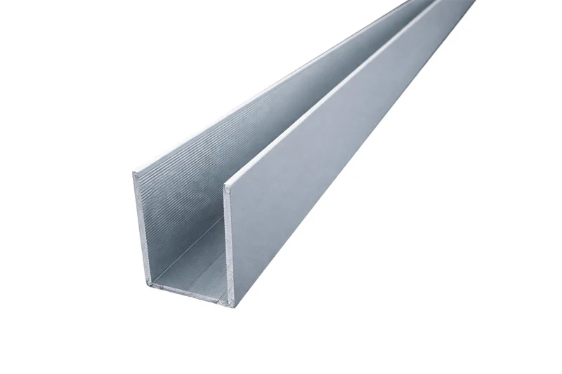Alu U-Profil für 8-12 mm Glas – Silber matt, 30 oder 40 mm Höhe, Art.Nr. 677XX