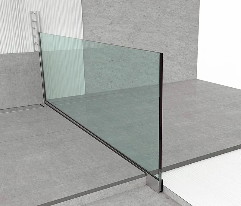 Alu U-Profil für 8-12 mm Glas – Silber matt, 30 oder 40 mm Höhe, Art.Nr. 677XX