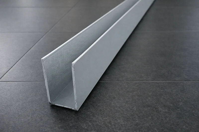 Alu U-Profil für 8-12 mm Glas – Silber matt, 30 oder 40 mm Höhe, Art.Nr. 677XX