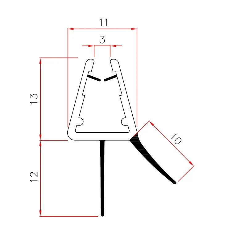 Schleiflippendichtung – für 5 und 6 mm Glas, 10–13 mm, Art.Nr. 424