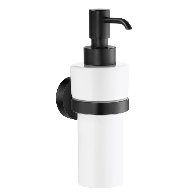 Seifenspender Wandmodell mit Porzellan-Behälter 200 ml, 3 Oberflächen, Art.Nr. 369P