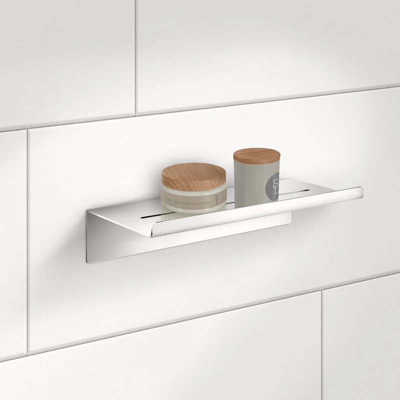 SIDELINE Duschregal, selbstklebend an Fliesenwand, Chrom glanz oder Schwarz matt