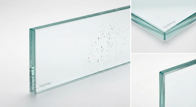 Mehrpreis: Weißglas (ohne Grünstich) für ESG-Duschglas