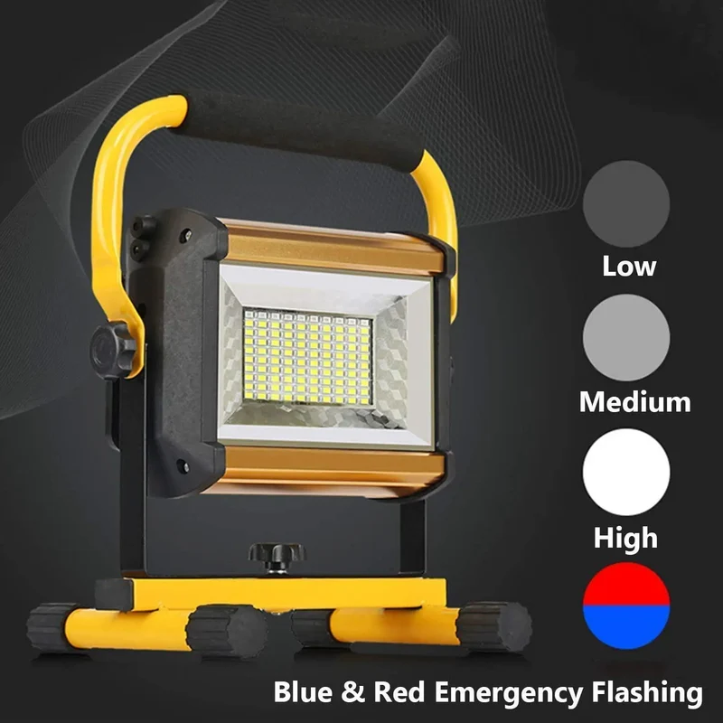 Heavy Duty Badass Bright Rechargeable Cordless Led Work Light Featuring 360 Degree Swivel Design And Ultra Tough Ip65 Waterproof Shell For Garage Mechanics And Campsites